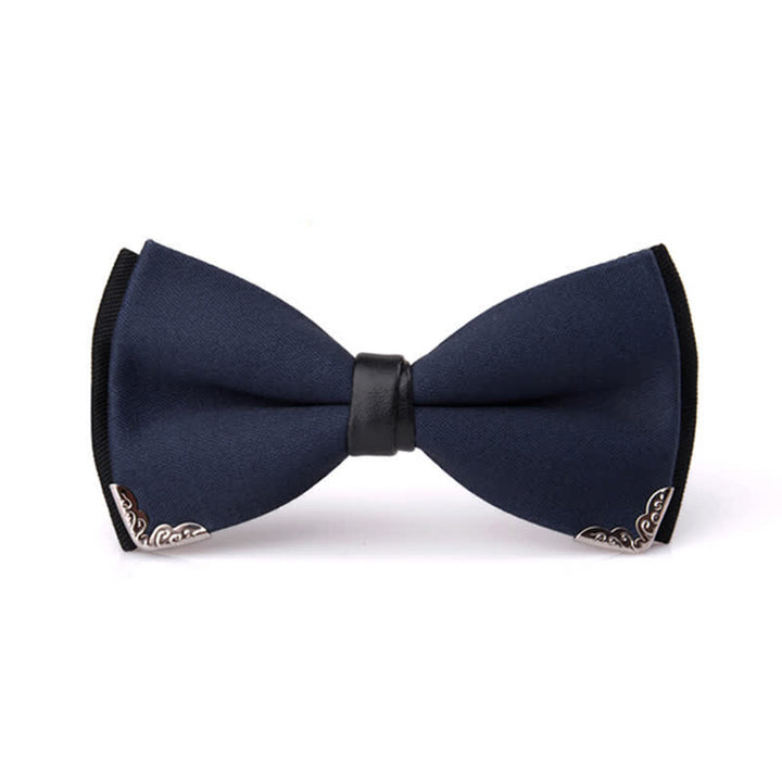 Men's Classy Metal Trim Gold Bow Tie