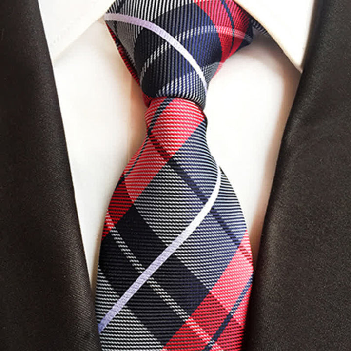 Men's Multi-colored Checked Formal Necktie - image 4