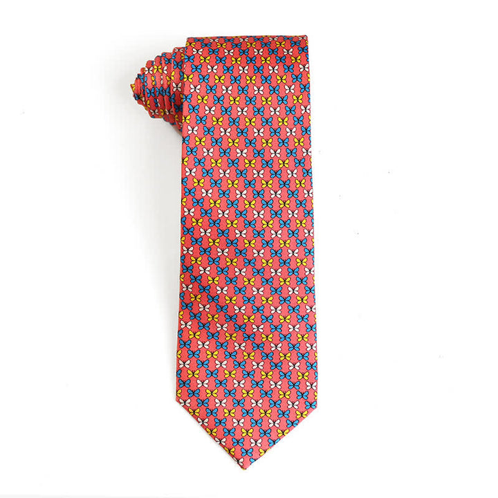 Men's Dancing Animal Motifs Pure Silk Necktie