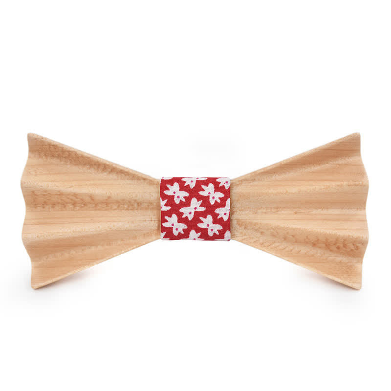 Men's Burlywood Stereo 3D Folded Wooden Bow Tie