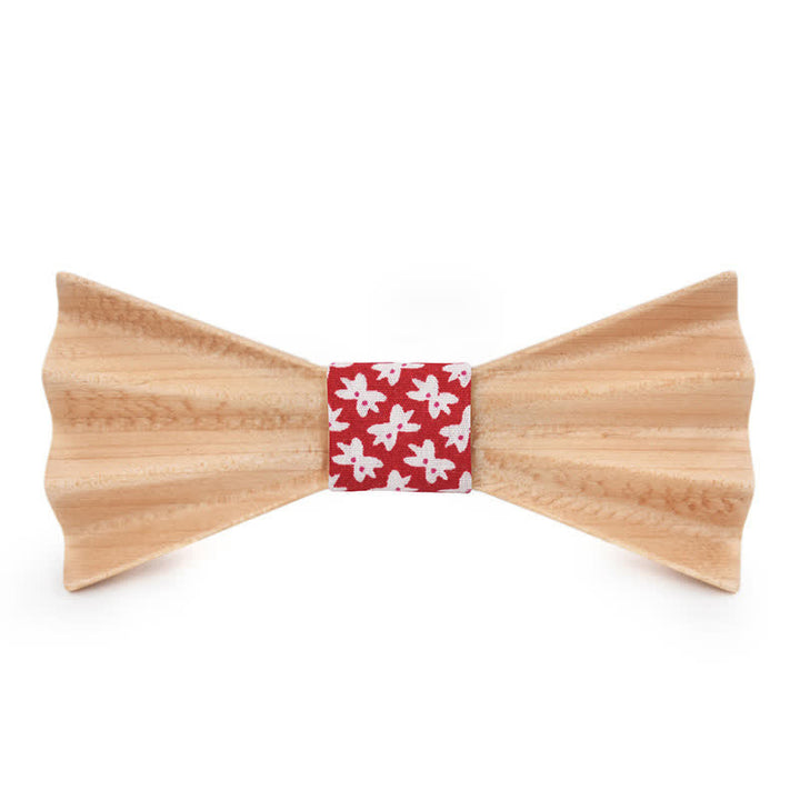 Men's Burlywood Stereo 3D Folded Wooden Bow Tie