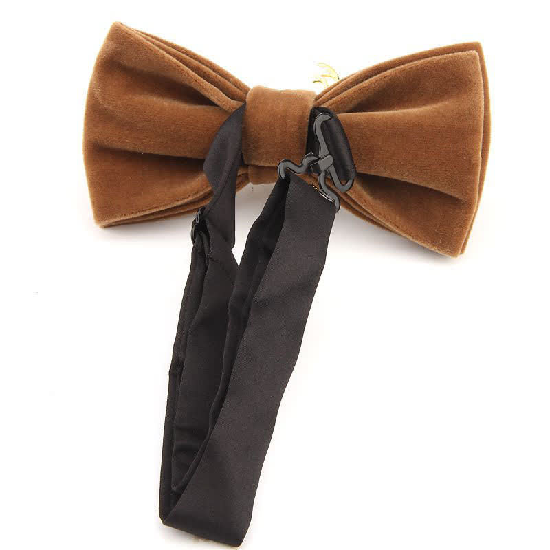 Men's Elk Head Rhinestone Christmas Velvet Bow Tie