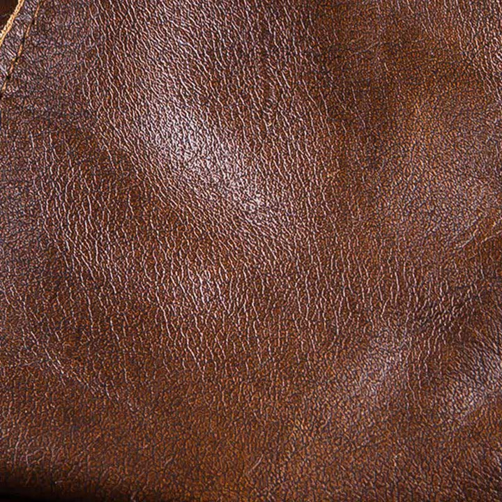 Literary Octagonal Genuine Leather Beret Cap - image 12