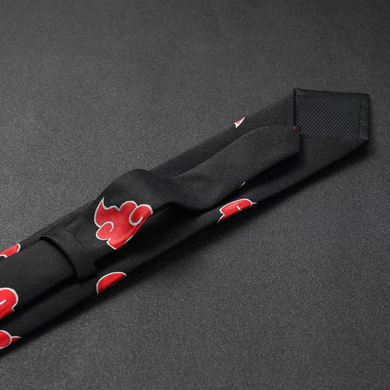 Men's Akatsuki Red Clouds Cosplay Anime Necktie