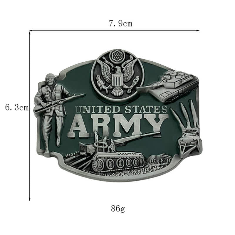 Men's DIY United States Army Tank Buckle Leather Belt