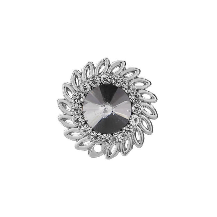 Men's Royal Flower Crystal Brooch