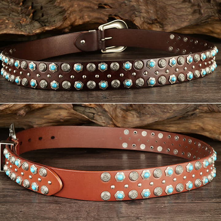 Unisex Luxurious Imitation Turquoise Accents Belt