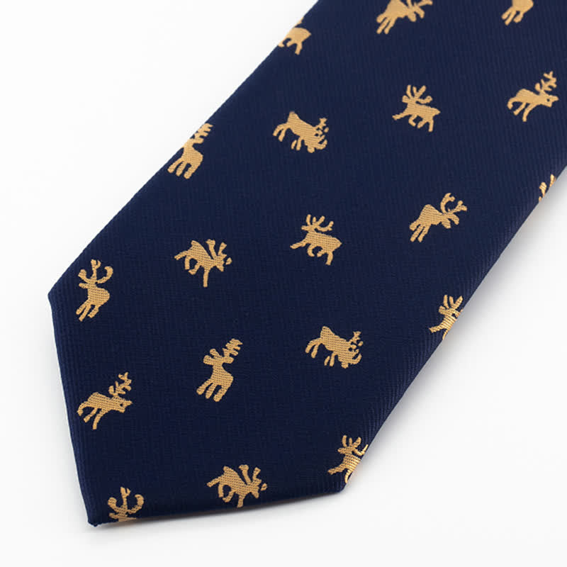 Men's Midnight Blue Vintage Elk Necktie