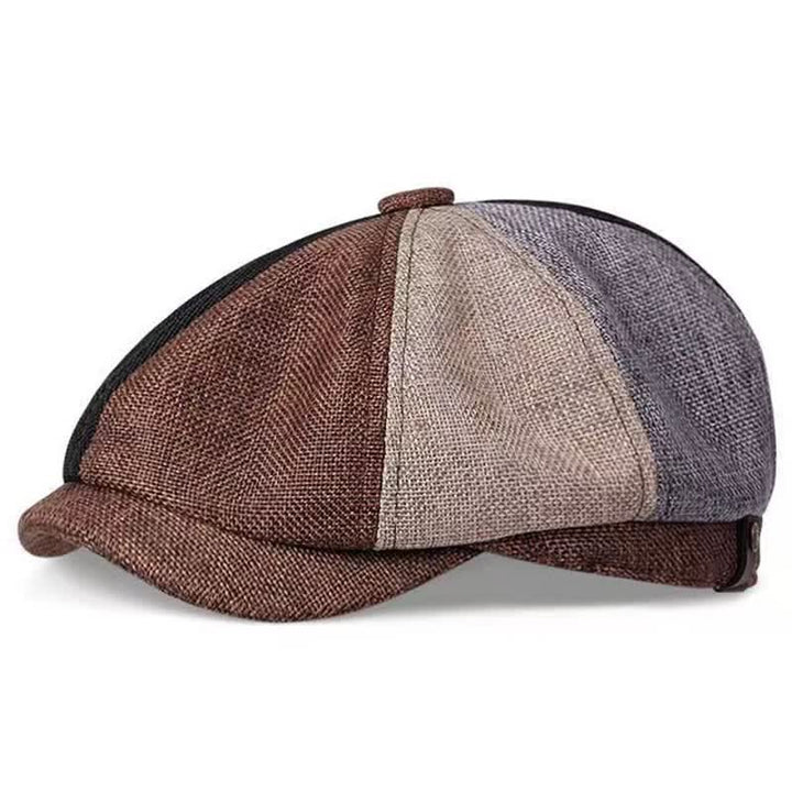 Casual Breathable Linen Octagonal Beret Cap