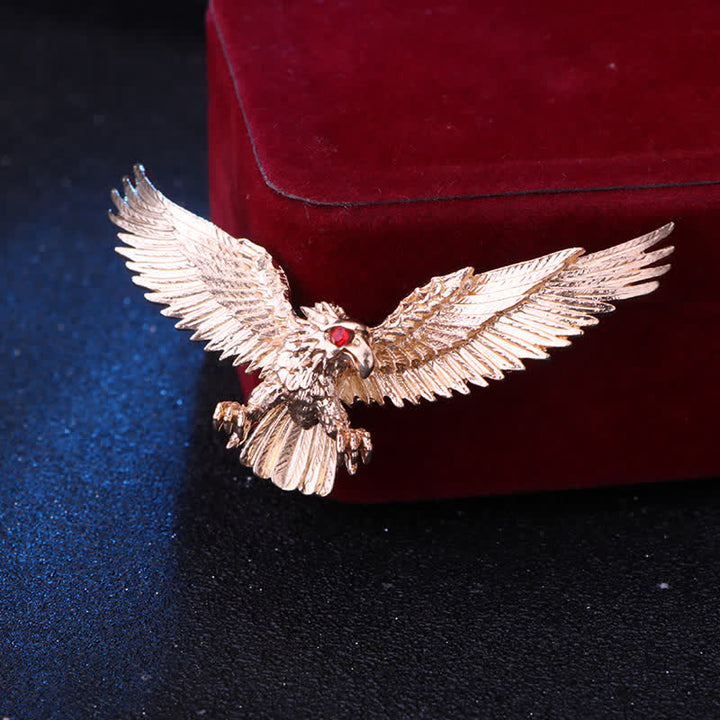 Men's Retro Soaring Bald Hawk Brooch