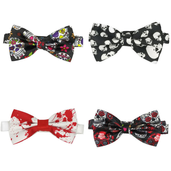 Men's Halloween Blood Splattered Skull Bow Tie