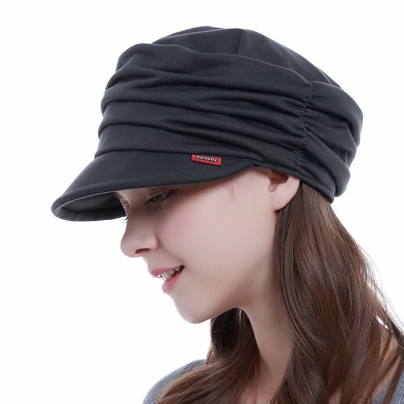 Women's Soft-Brimmed Hat Pleated Baseball Cap