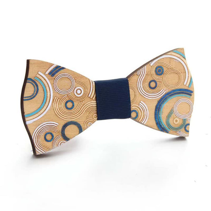 Men's Puzzle Pieces Painting Wooden Bow Tie