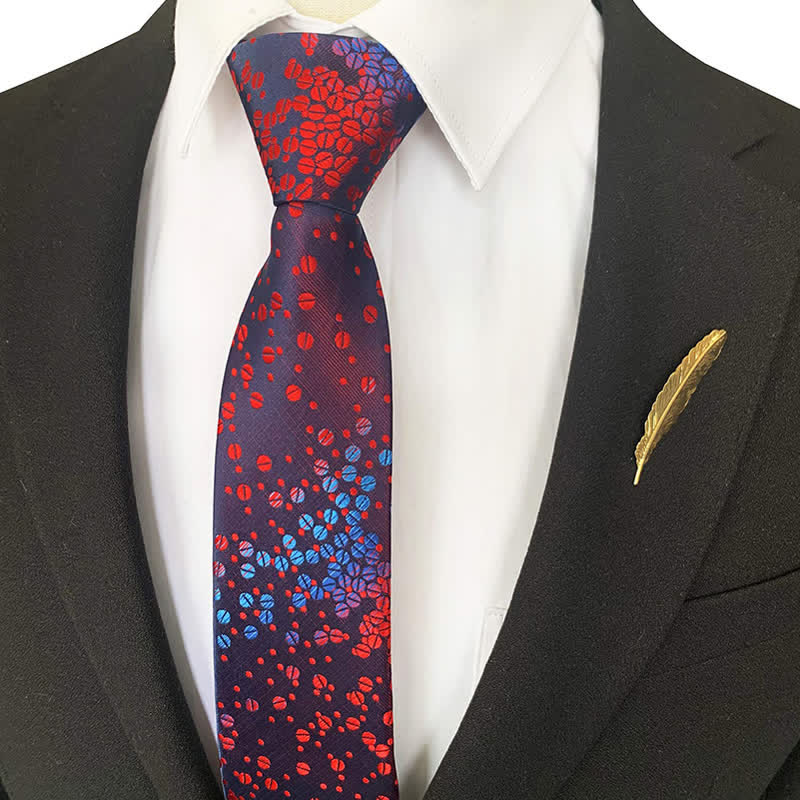 Men's Blue & Red Small Circles Gradient Necktie - image 1