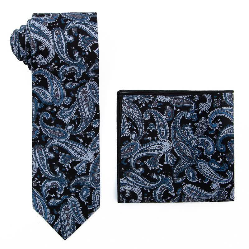 2Pcs Men's Exotic Paisley Necktie Set