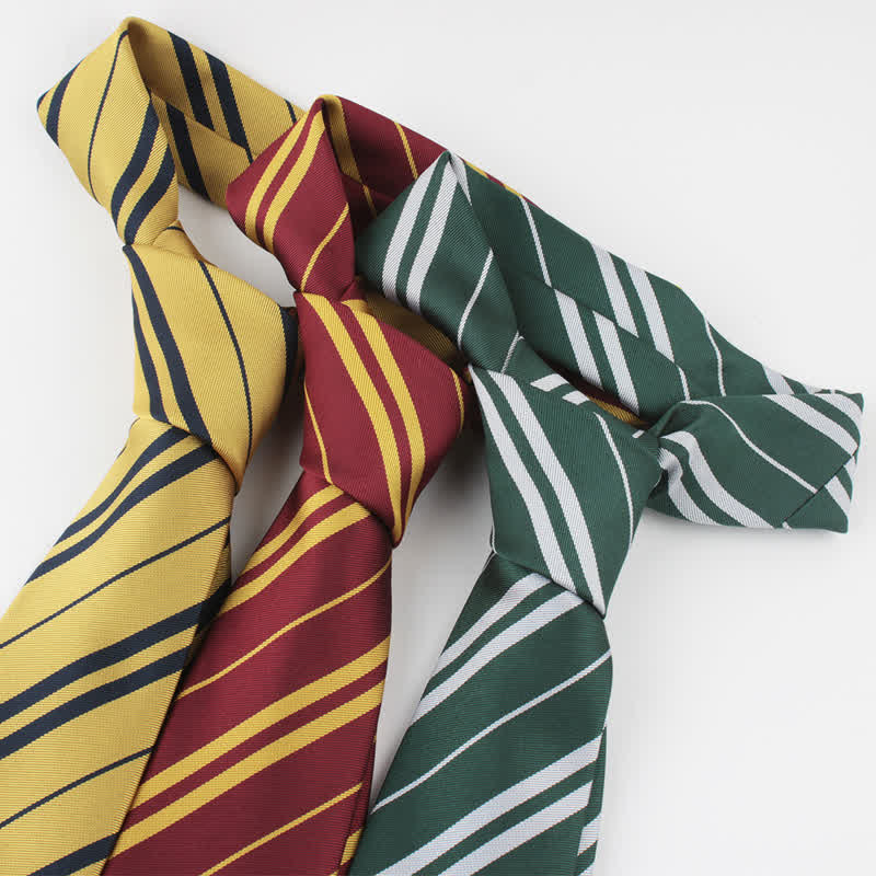 Men's Wizard School Halloween Cosplay Striped Necktie