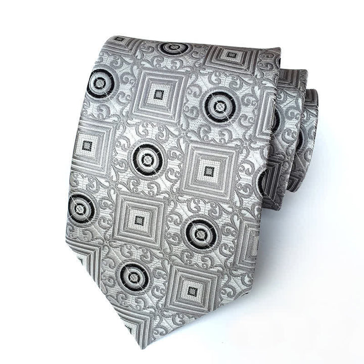 Men's Royal Geometric Medallion Flower Necktie