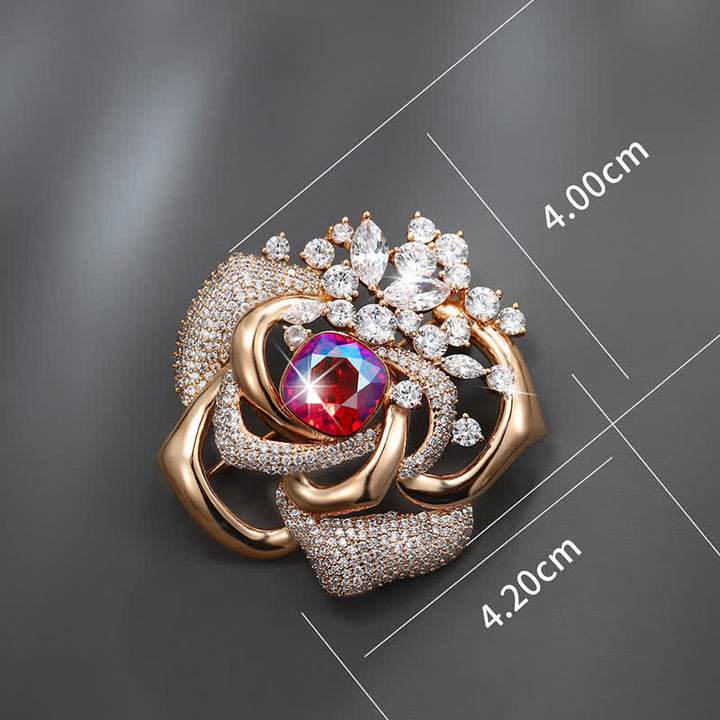 Women's Shiny Blooming Rose Brooch