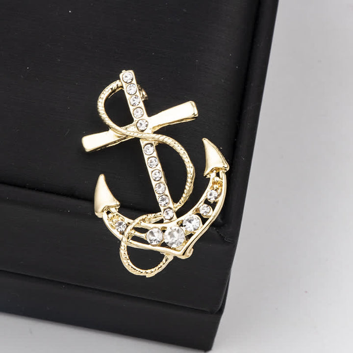 Men's Sea Boat Anchor Brooch