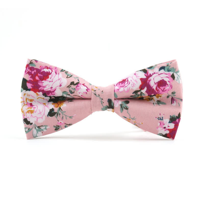 Men's Dyeing Rose Leaves Floral Bow Tie