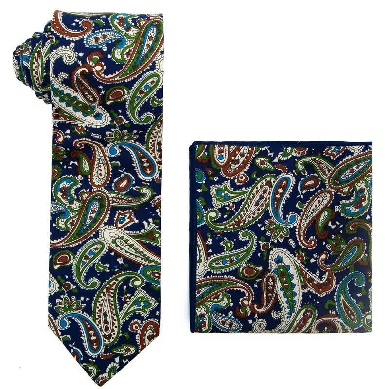 2Pcs Men's Exotic Paisley Necktie Set