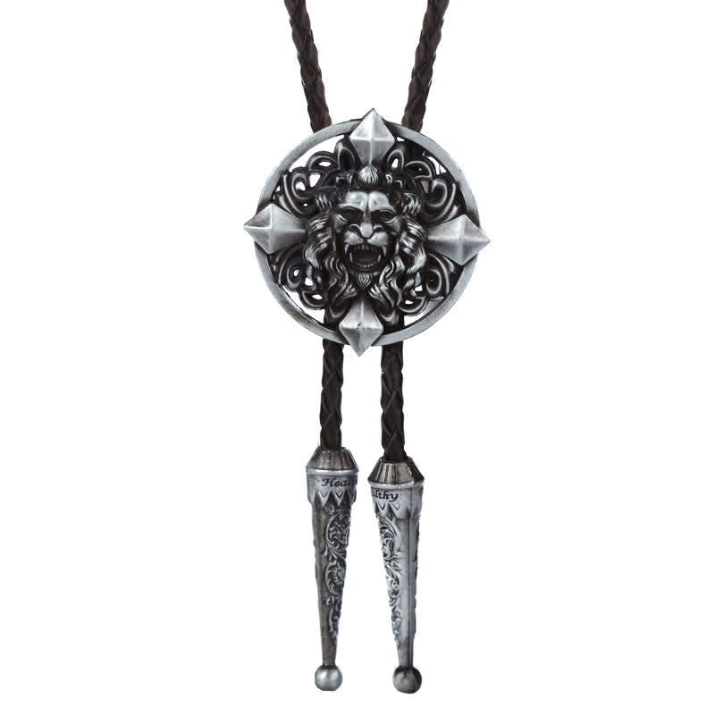 Novelty Animal Shape Howling Lion Bolo Tie