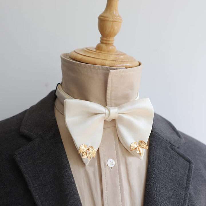 Men's Double-Layers Leaves Oversized Bow Tie