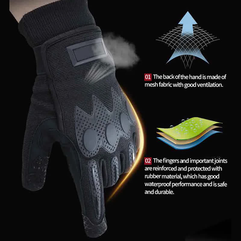 Outdoor Mountaining Full Finger Black Tactical Gloves