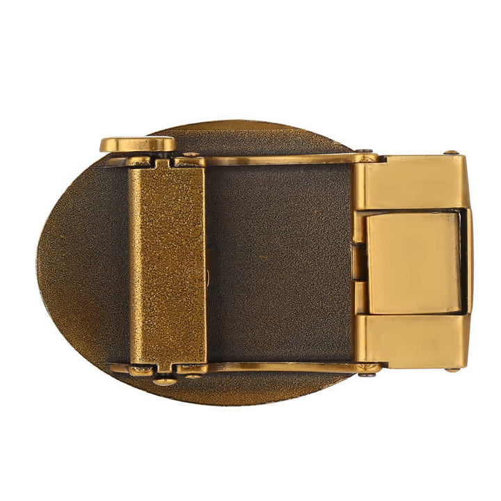 Men's DIY Snake Attitude Automatic Buckle Leather Belt