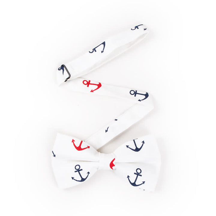 Men's Repeating Ship Anchor Motifs Bow Tie