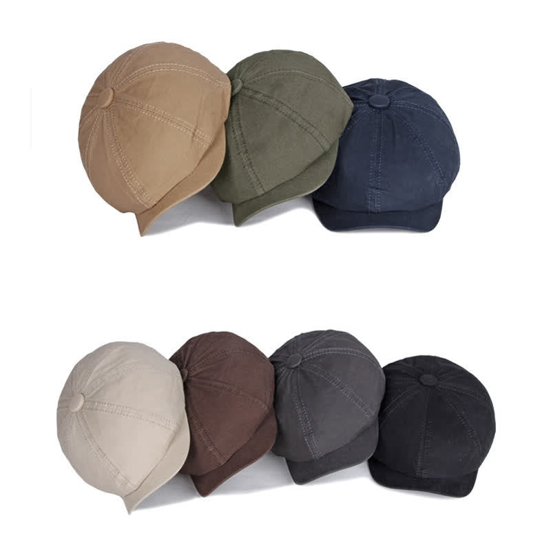 Casual Solid Color Cotton Daily Beret Cap