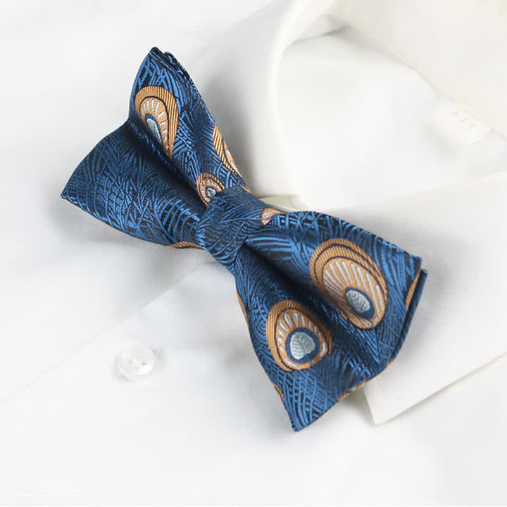 Men's Peacock Feather Pattern Bow Tie