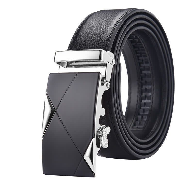 Men's Luxury Embossed Automatic Buckle Leather Belt