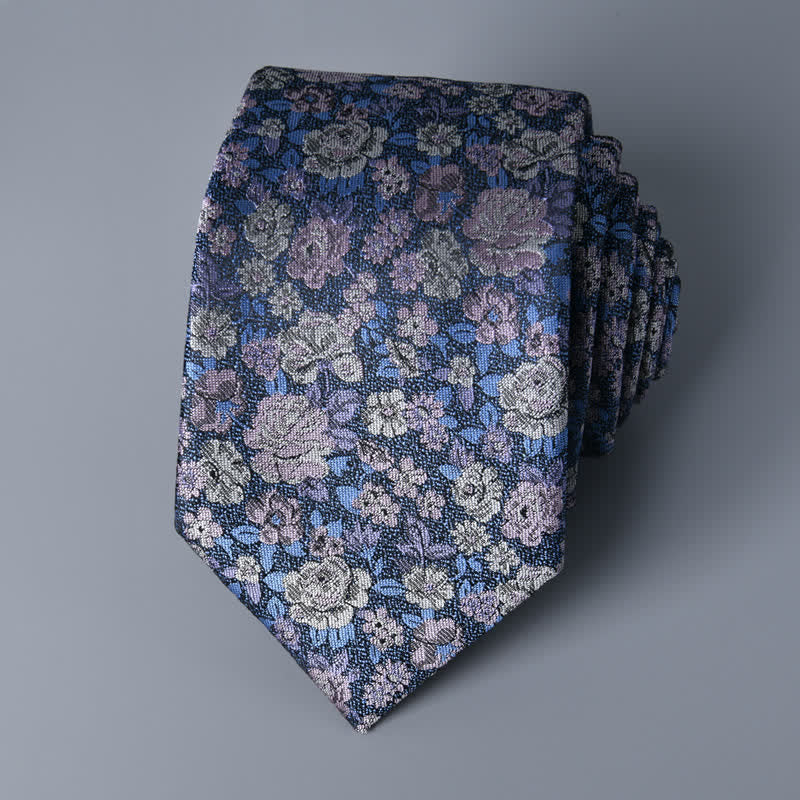 SteelBlue Men's Novelty Floral Necktie