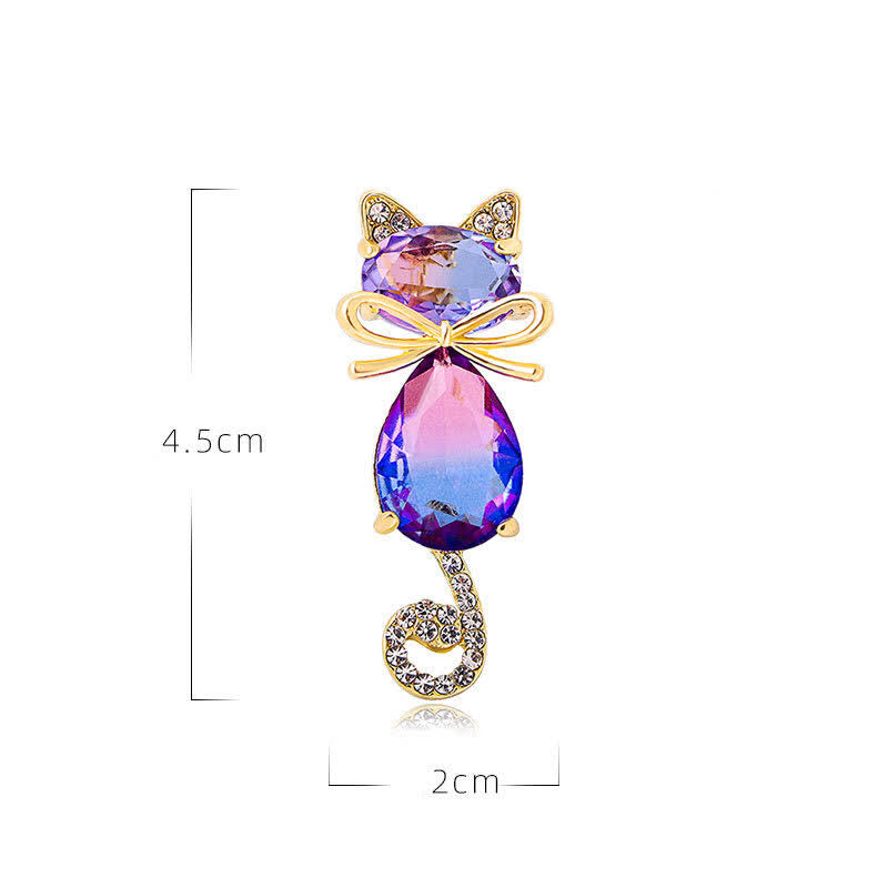 Women's Cute Kitty Rhinestone Brooch