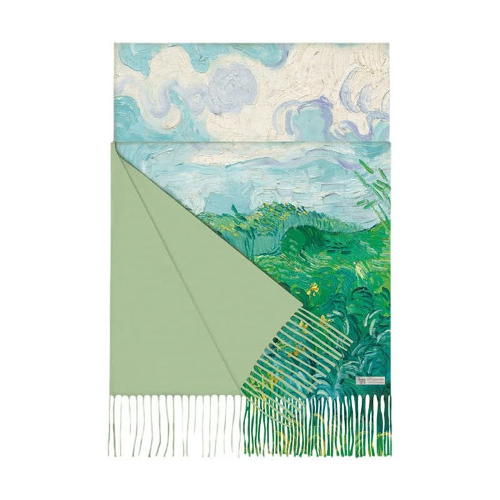 Women's Van Gogh Green Wheat Fields Warm Scarf