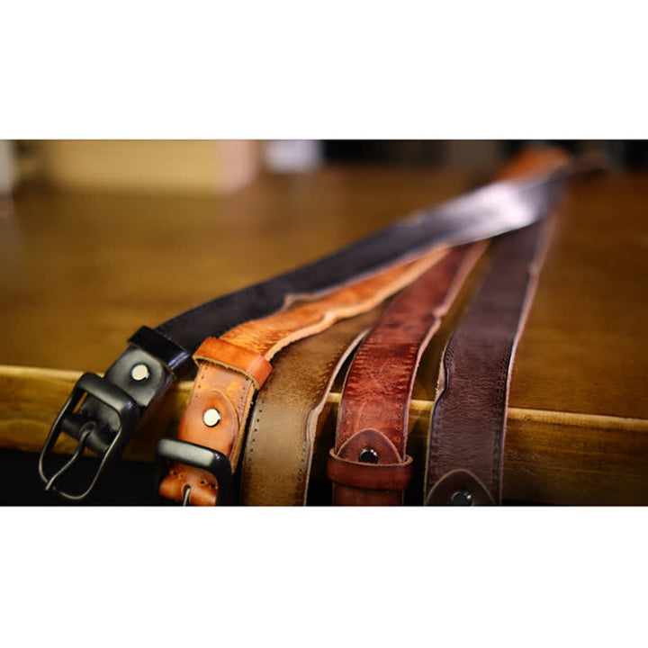 Men's Western Distressed Style Leather Belt - image 5