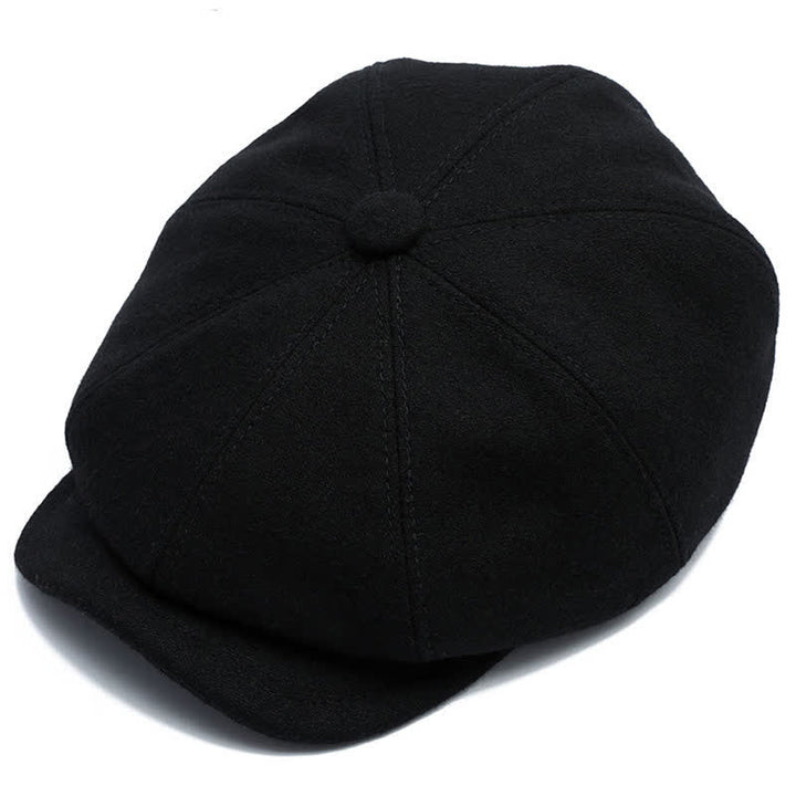  Classic Newsboy Flat Cap with Earflap Beret - Black - Adjustable (about 22"-23 5/8") - image 9