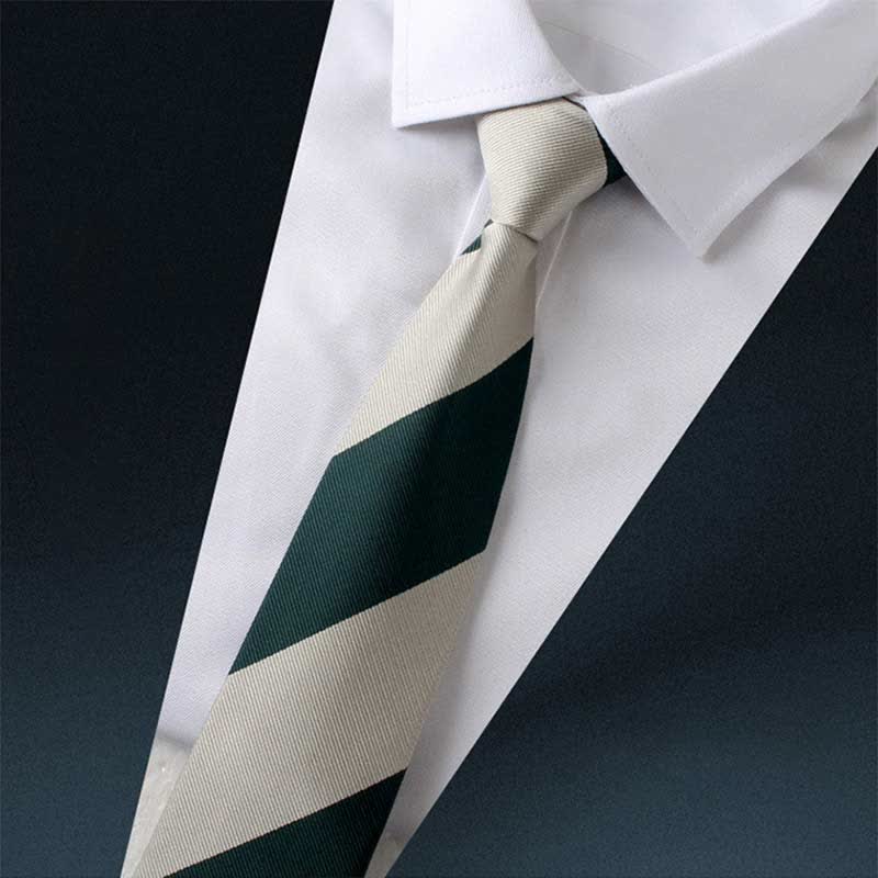 Men's Color Block Zipper Tie Wide Striped Necktie