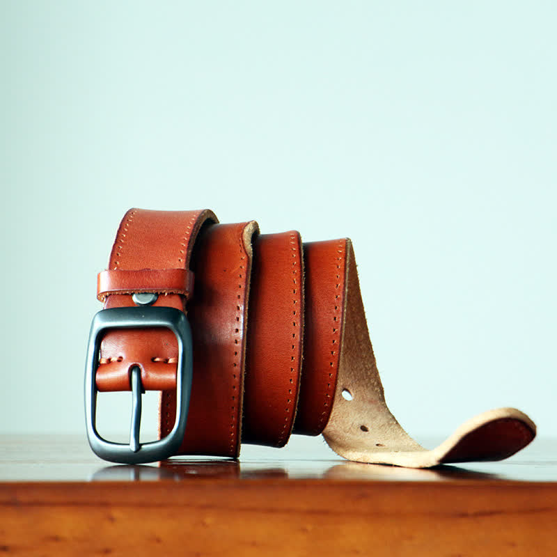 Men's Retro Handmade Trousers Leather Belt