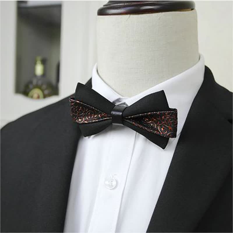 Men's Flame PU Leather Bow Tie