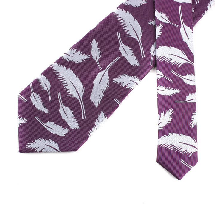 Men's Feather Printing Jacquard Necktie