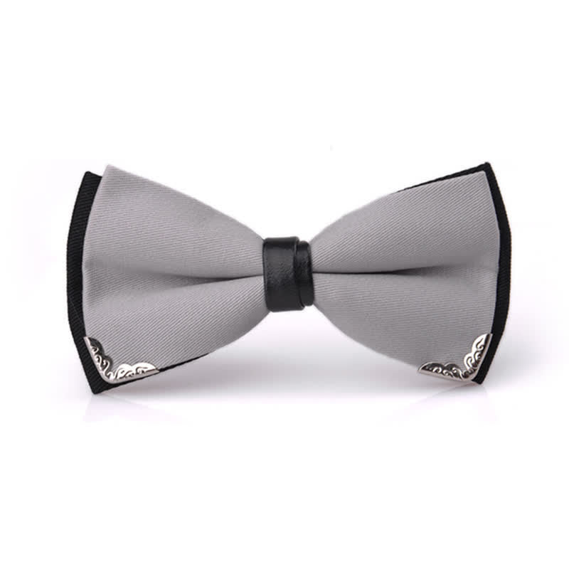 Men's Classy Metal Trim Gold Bow Tie