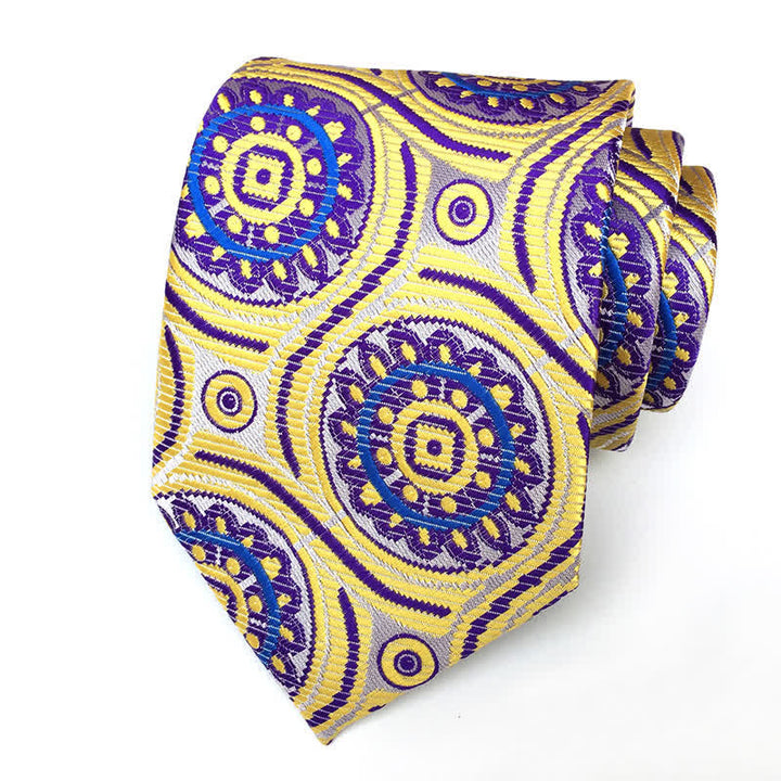 Men's Royal Geometric Medallion Flower Necktie