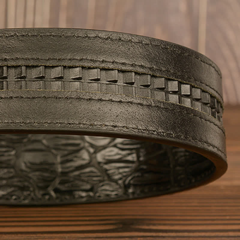 Men's Curled Cobra Alligator Pattern Leather Belt