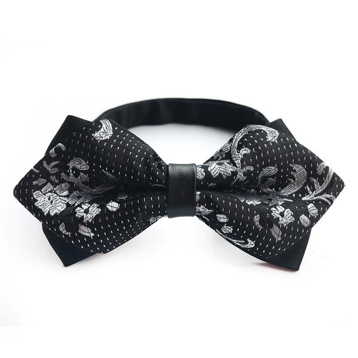 Men's Paisley Double-layer Pointed Bow Tie