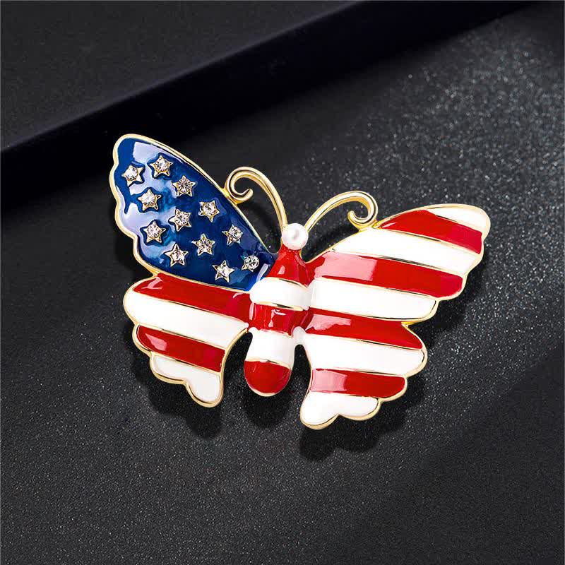 Men's American Flag Butterfly Brooch