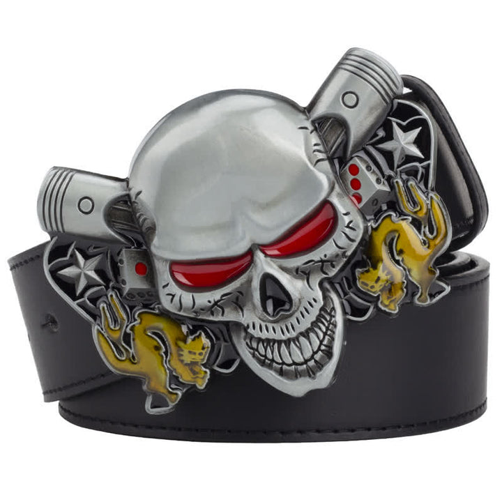 Men's Punk Biker Skull Demon Clown Leather Belt