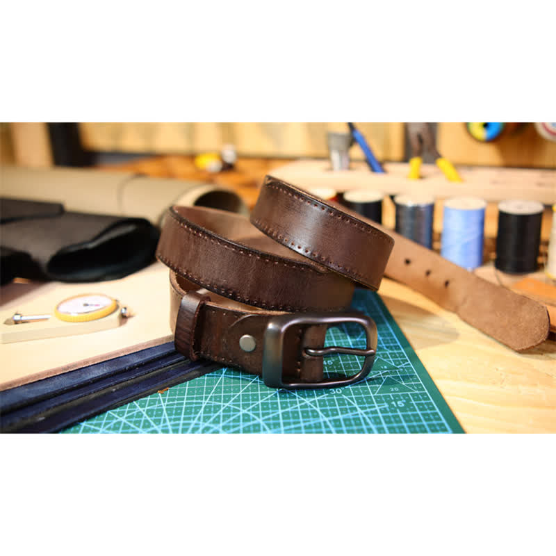 Men's Western Distressed Style Leather Belt