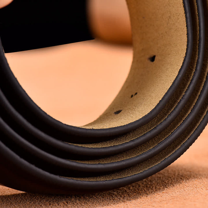 Men's Noble Black and Silver Buckle Leather Belt - image 3